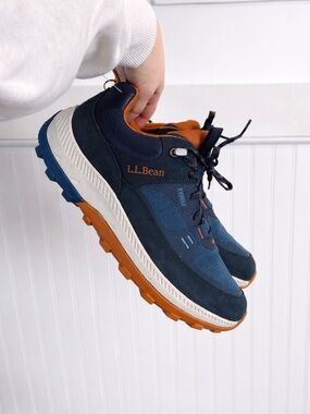 L.L. Bean Men's Navy and Orange Hiking Sneakers